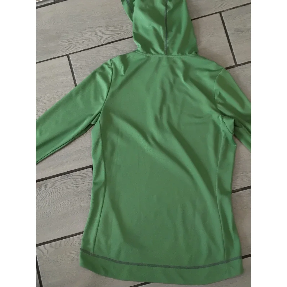 Alo Yoga‎ Sport Green 1/4 Zip Hooded Pullover Long Sleeve Athletic Top Large